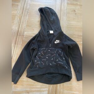 Adorable black Nike hoodie with pink and white detail-EUC